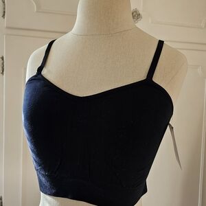 Bra Bar Seamless Black Stretch Bralette Crop Top Women’s Sports Bra 36-38 A-DDD